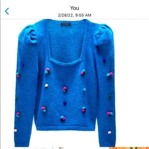 Uterqüe blue sweater size L NWT